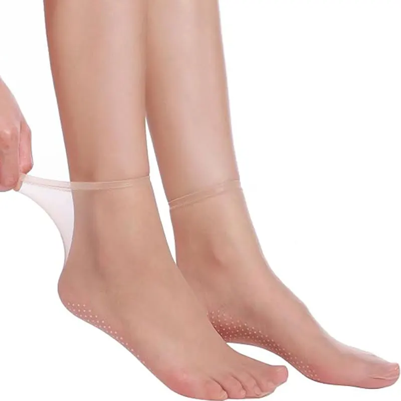 Women Socks 10 Pairs Summer Ultra-thin Invisible Low Reinforced Toe Sticky Hosiery Non Slip women socks