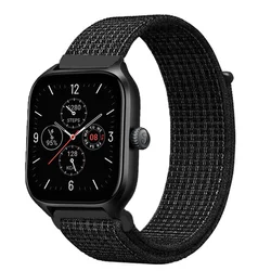 Versatile Nylon Loop Strap - 20mm/22mm, Adjustable Fit - 22mm (Black white)