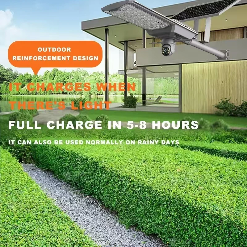 Solar Street LED Lamp with Camera Outdoor Waterproof Street Lamp with Monitoring Camera HD Video Playback Function
