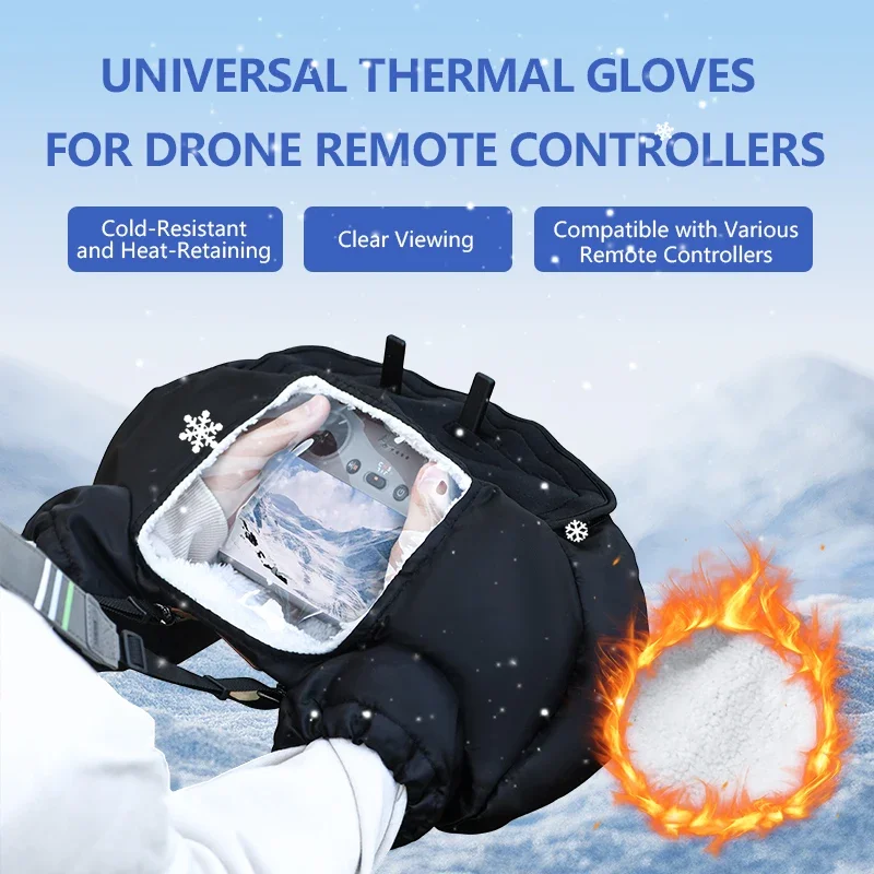 DJI Remote Controller Warm Gloves Winter Cold Pilot Gloves for DJI Air 3S/Mini 3/4 Pro/Air 2S/Mavic 3 Pro/Avata 2/FPV/Neo Drone Fpv Camera