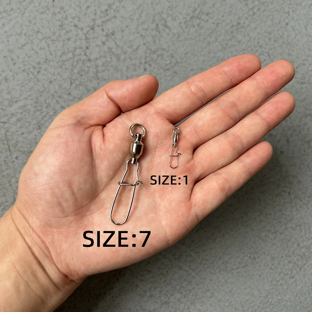 Premium Stainless Steel Fishing Lure Connector with Ball Bearing Swivel and Fast Pin Snap