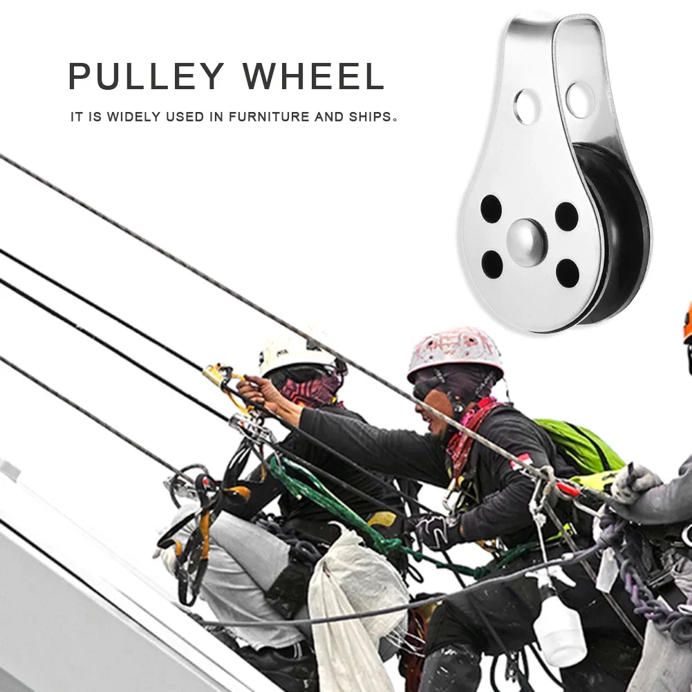 26mm Stainless Steel Pulley Single Wheel Swivel Lifting Rope Pulley Set Lifting Wheel Tools Runner Kayak Boat Accessories