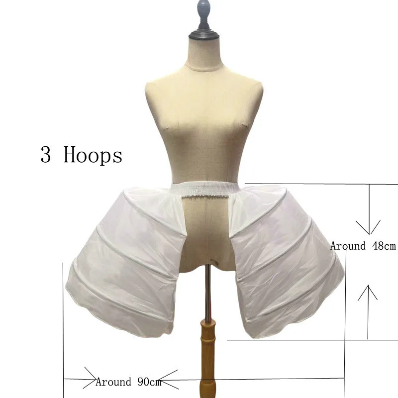 3 Hoops Petticoat Baroque Underskirt For Vintage Wedding Dress Bridal Gowns Wedding Accessories Victorian Crinoline