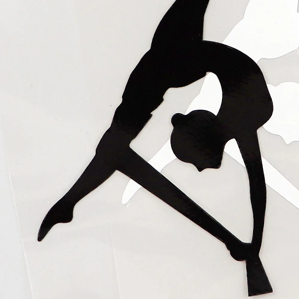 YJZT 7.6CM×14.9CM Cool Aerial Silk Gymnast Silhouette Vinyl