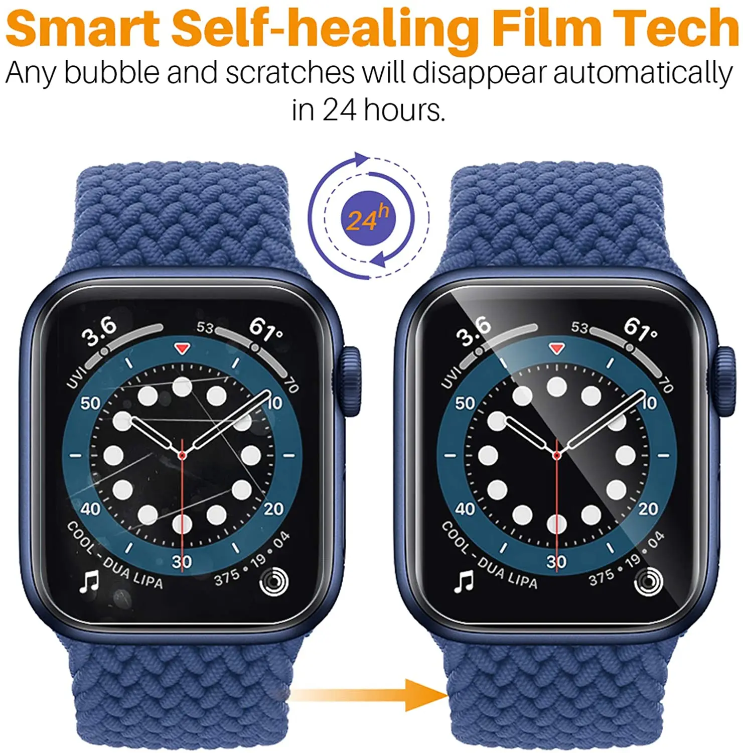 애플 워치 스크린 보호대 HD 필름, 강화 유리 아님, iWatch 보호대, 애플 워치 시리즈 7, 8, 9 액세서리, 45mm, 41mm