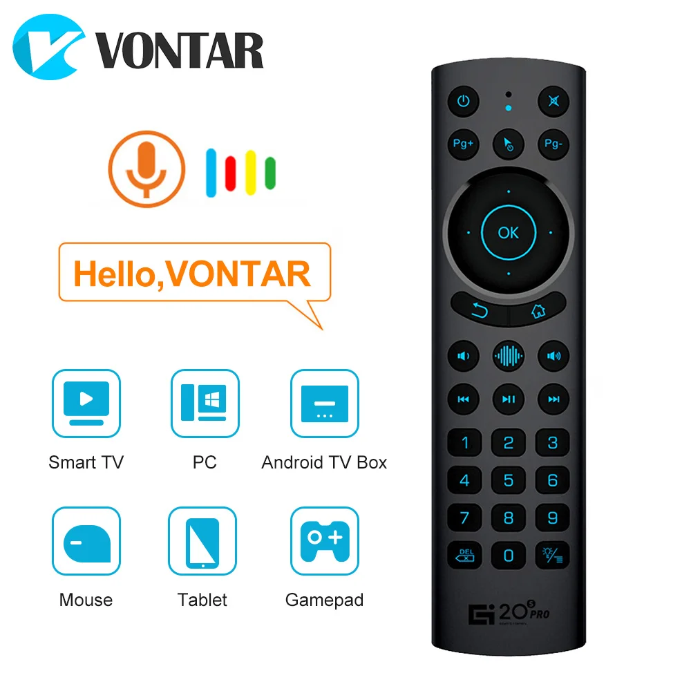 VONTAR Pro Voice Remote Control: Wireless Air Mouse with IR Learning & Gyroscope