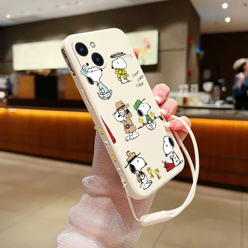 thumbnail image 1 of Funda de silicona con dibujos animados para iPhone, carcasa con correa de mano, para modelos 15, 14, 13, 12, 11 Pro Max, Mini, X, XR, XS MAX, SE20, 8, 7 Plus, 1 of 5