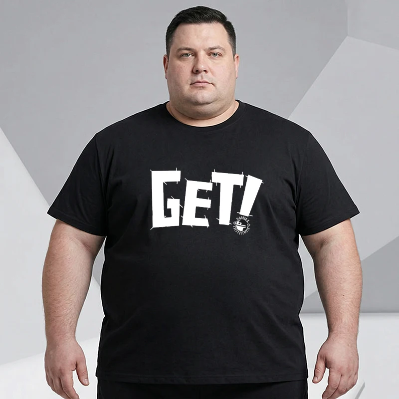 Plus Size Summer T-shirt Men Black Printed Tees 110-180kg 5XL 6XL 7XL Cotton Oversized Tops Big Size Men Clothing 플러스 크기 티셔츠