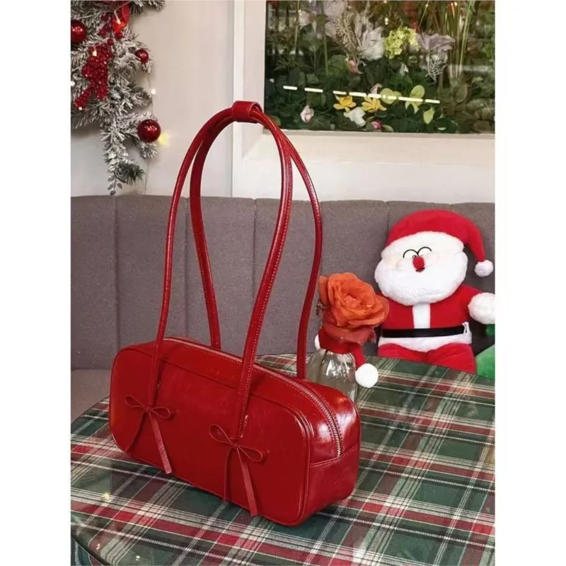JIAERDI Hot Girls Bow Y2k Bags Purse Women High Street Pu Leather Casual Shoulder Bag Female Harajuku Aesthetic Handbag 2025 New