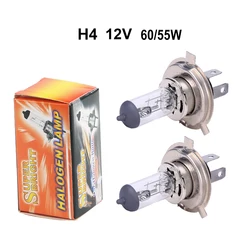 High - Performance Waterproof Halogen Fog Light Bulbs - 12V 55W/100W Car Headlight Accessory, Pack of 2 (H4 60 - 55w)