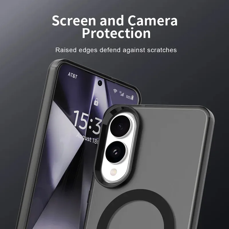 MagSafe-Compatible Clear Shockproof Phone Case with Car Magnetic Holder – Slim and Durable Design