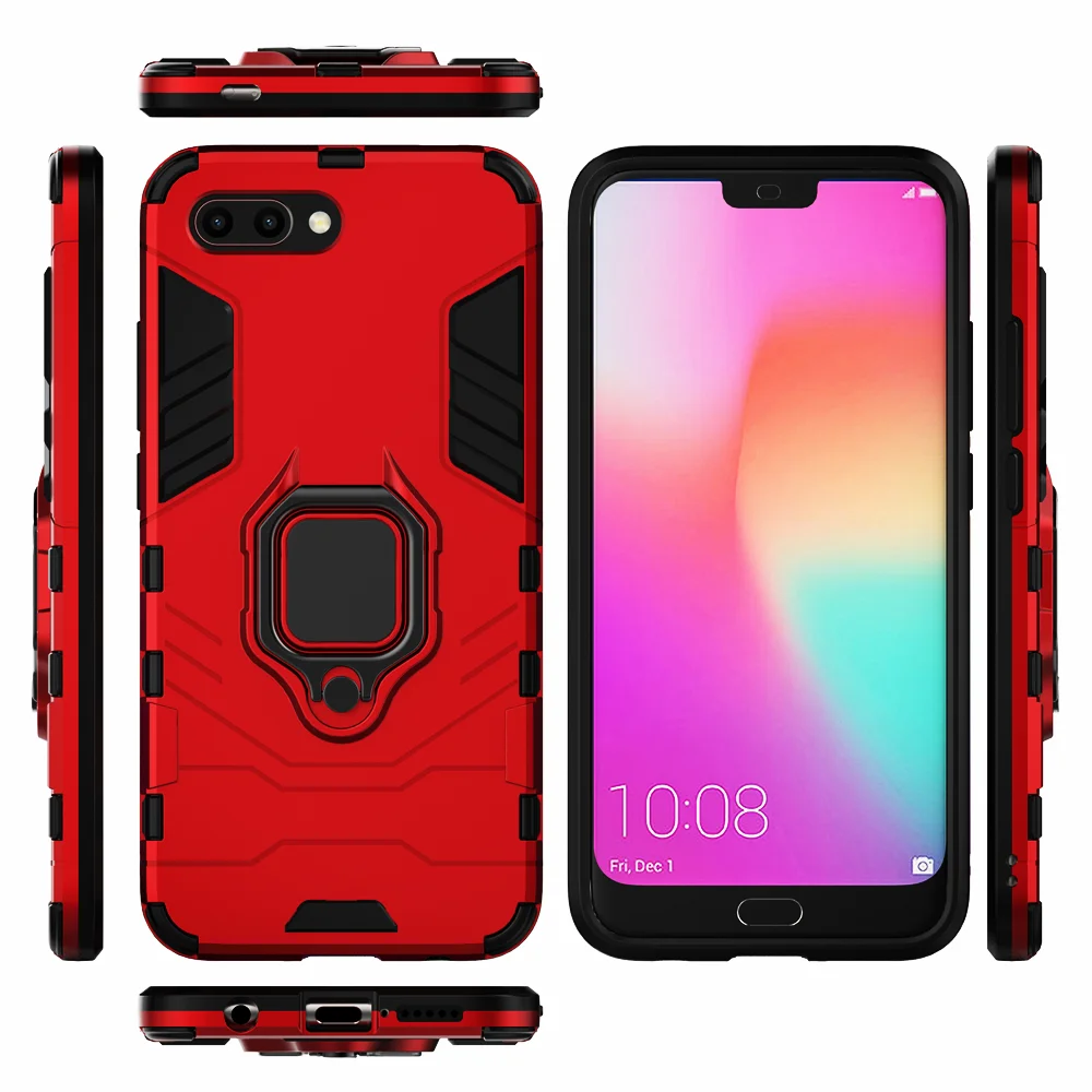 Shockproof Ring Stand Bumper Silicone + PC Phone Case Cover