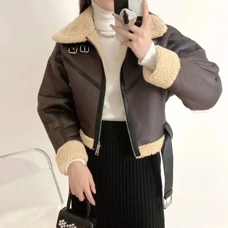 Faux leather jacket material close-up