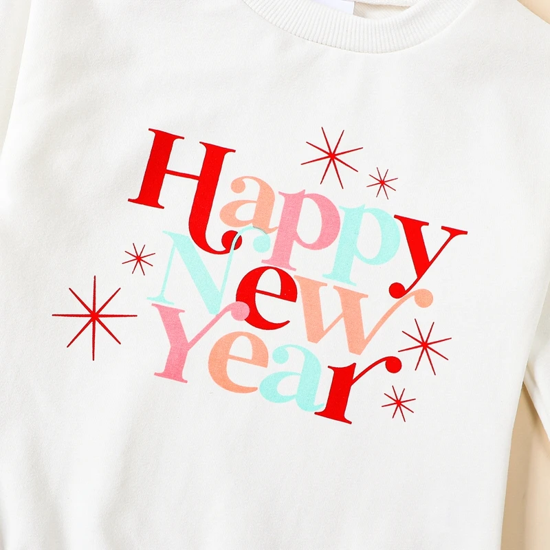 

Baby Girls Boys Autumn Loose Romper White Long Sleeve Crewneck Letter Print Casual Romper