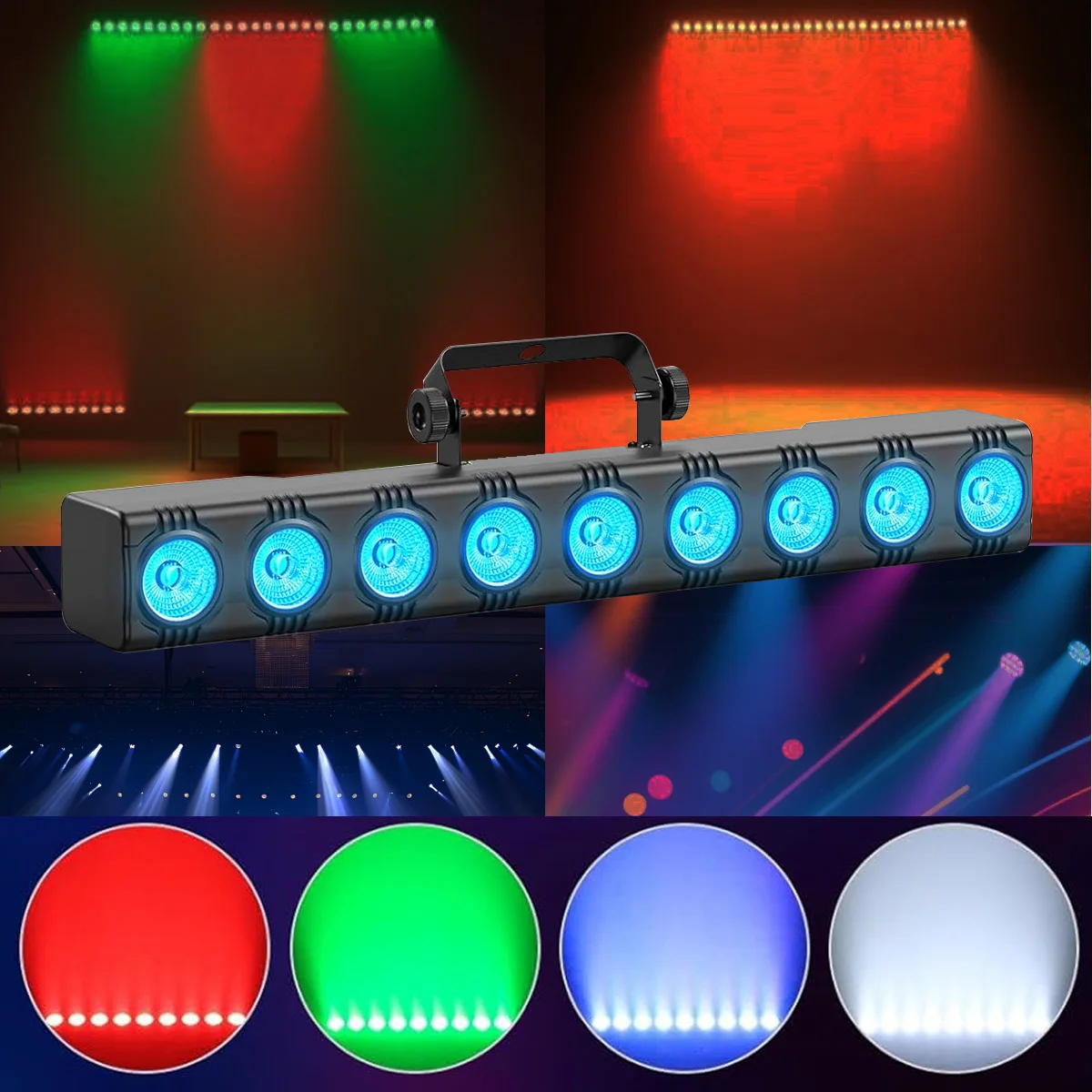 RGBW 9LED Wall Wash Light DMX512 Led Bar Laser Party Line Sound Control Spot Sta