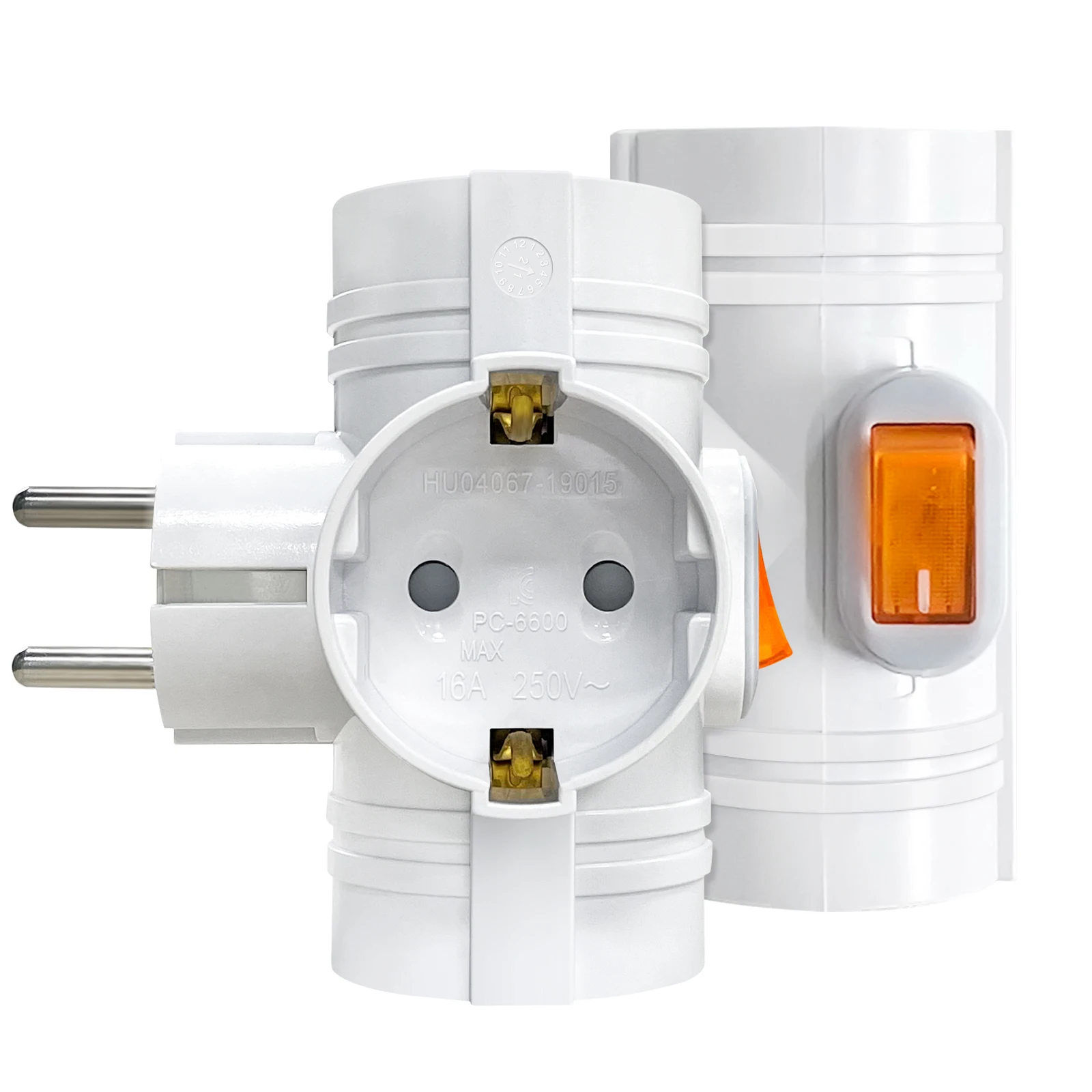 1PC Double Plug Wall SOCKET Extender พร้อมสวิตช์,1 ถึง 3 WAY EU ปลั๊กอะแดปเตอร์มาตรฐานเยอรมันหลายซ็อกเก็ตสําหรับ Home 1
