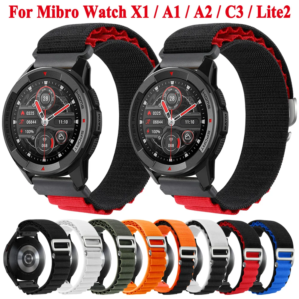 

22mm Nylon Strap For Xiaomi Mibro Watch X1 A1 Watchband Mi Bro Lite2 A2 C3 Sports Wristband Bracelet Replacement Watchband