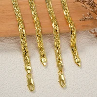 Collier Simple bijoux mode italie 750 plaqué or 18 carats chaîne serpent plate africaine mariage anniversaire cadeau fête 4