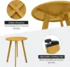 Side Table Outdoor Indoor Round Metal Steel Small Side Table, Waterproof End Table for Garden Balcony Yard 5