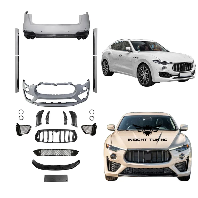 

2016+ Pp Plastics Car Bumper Grille Side Skirt Exhaust Pipe Bodykit For Maserati Levante Upgrade To Trofeo Body Kit