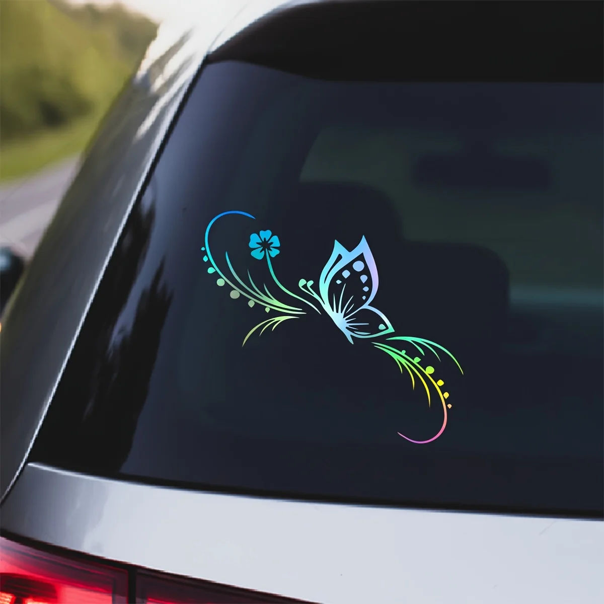 

Fashion Butterfly Flowers Car Sticker Decoration Floral Art Reflective Vinyl Decals Motorcycle General Decoration Accessories