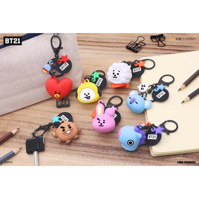 

BT21 Doll Keychain Pendant Cartoon Car Key Ring Bag Charm Hand Office Action Figures 14+y 18+