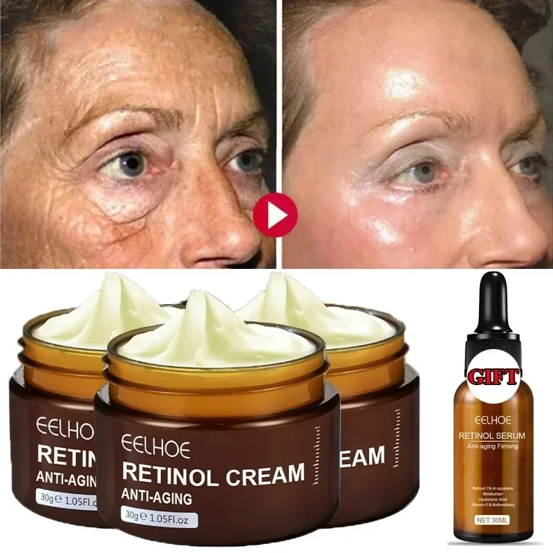 

3PC Retinol Face Cream Anti-Aging Remove Wrinkle Firming Lifting Whitening Brightening Moisturizing Facial Essence Skin Care