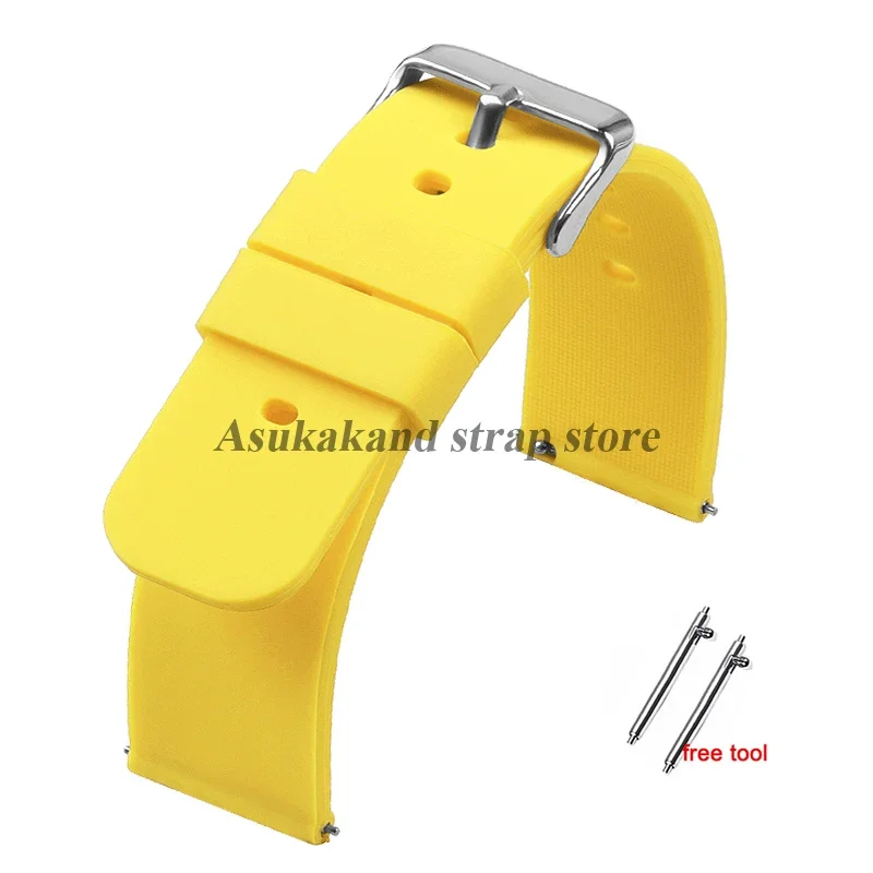 Versatile Quick-Release Silicone Sport Watch Strap - Multiple Sizes