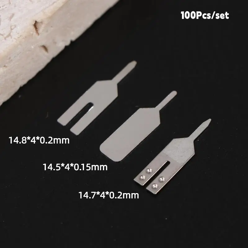 *TS 100Pcs 스테인레스 스틸 배터리 스폿 용접 패드 양극 및 음극 연결 패드 배터리 핀