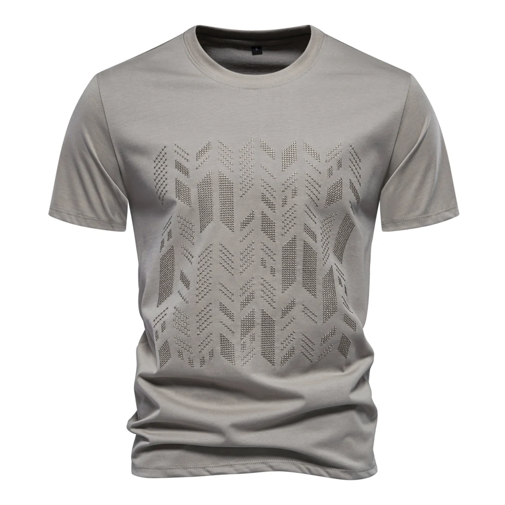Summer Cool Cotton Blend T-shirt for Men Short Sleeve Brand