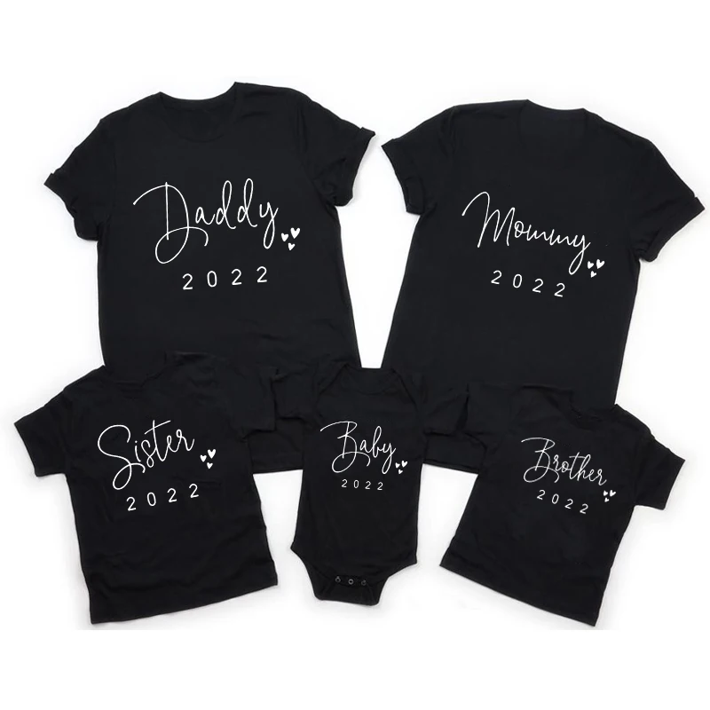 

Funny Daddy Mommy Brother Sister Baby 2022 Family Matching Clothes Outfits Father Son Mother and Daughter Tshirts Baby Clothes
