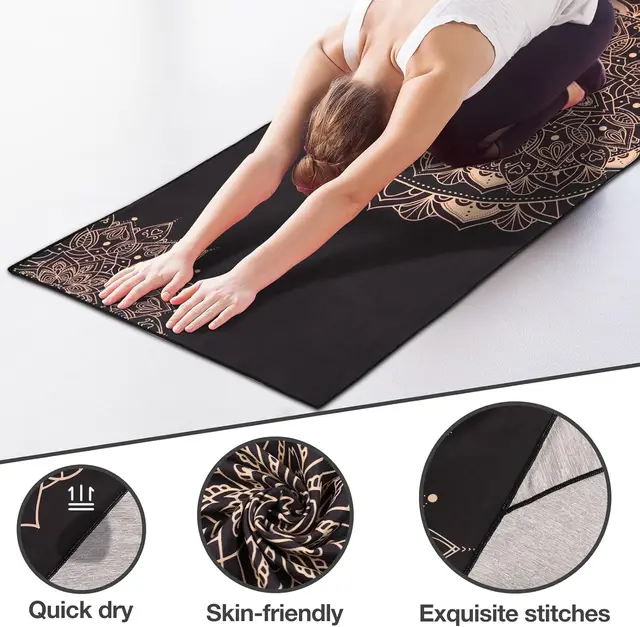 MoKo Yoga Towel Non Slip Hot Yoga Mat Yoga Blanket Printing Pattern Quick Dry with Corner Pocket for Bikram Pilates Gym Workout 2