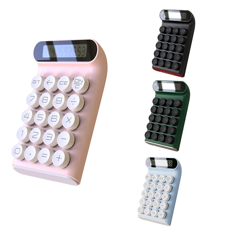 

New Retro Calculator Mechanical Keyboard Portable Computer 10 Digit LCD Display Financial Office Fashion Calculator