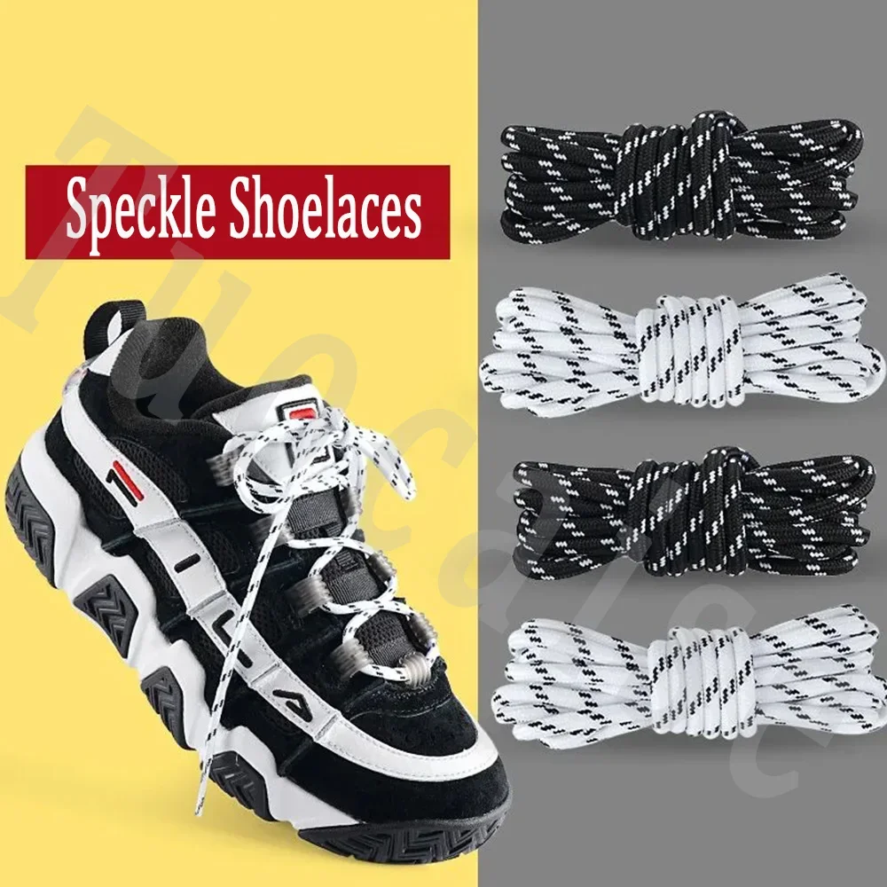 

1 Pair Round Shoelaces Flower Dots Solid Laces Polyester Shoelaces Matching Sports Shoes Tooling Martin Boots Hiking Shoe Laces