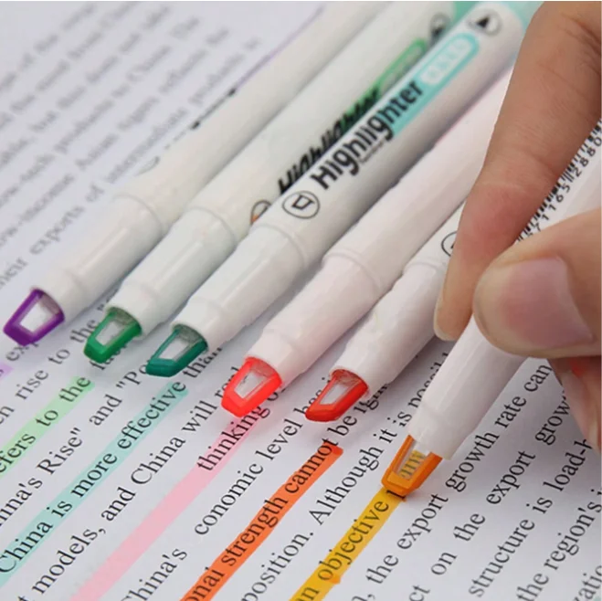 6pcs Windowable Highlighter Crystal Tip Macaron Student Learning Gift Set Markers highlighter pen marker pen highlighter marker
