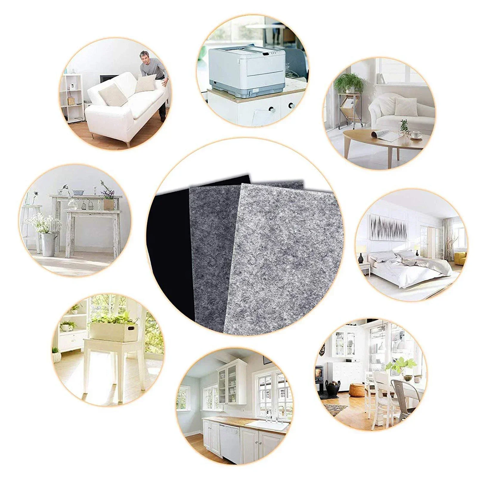 Backed Adhesive Felt Strip Furniture Protection Mat Protective Table and Chair Foot Mat Anti Slip and Sound Insulation Felt Roll furniture foot mats furniture foot protector furniture foot pads