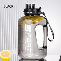 High - Capacity 2 Liter Water Bottle with Straw Lid - Ideal for Sports, Gym, Camping & Travel - BPA - Free Hydration Solution (Crystal black)