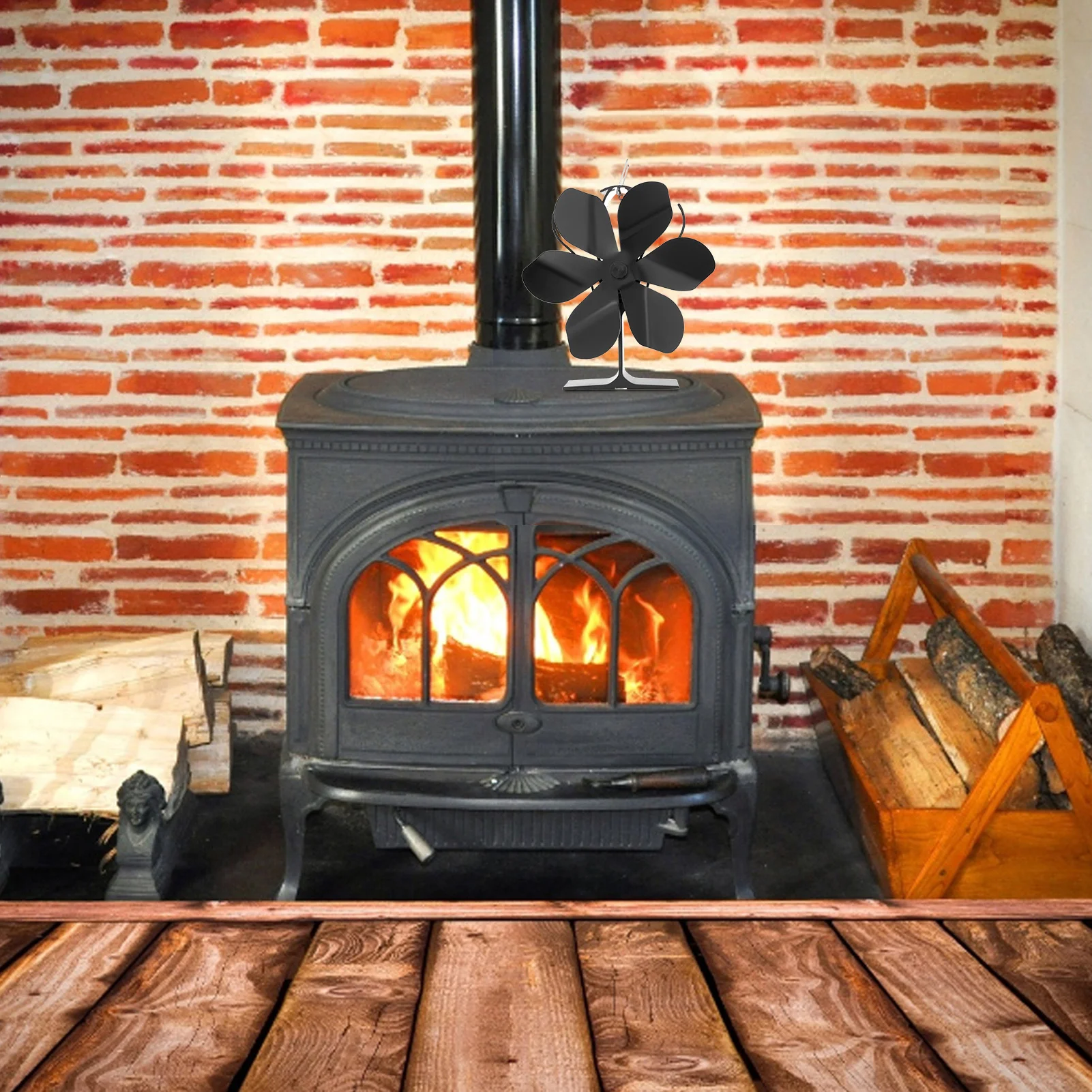 Fireplace Fan For Wood Stove Fan Silent Aluminum Heat Powered Stove High Efficiency Environmentally Friendly Energy Saving