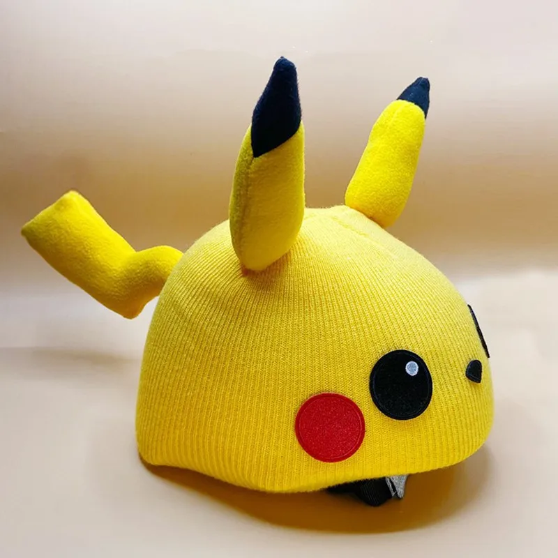 Casque de Ski Pokémon Pikachu SLaura tle Charmander, couvre-chef en tricot,  élastique, chaud, rond, universel, dessin animé mignon, cadeau de décoration