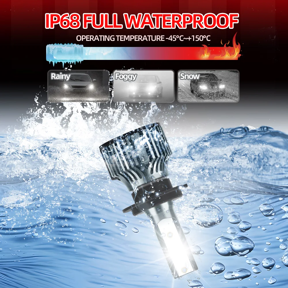 300W CSP Chips H7 LED Car Lights 60000LM Smooth Tangent H1 H4 H7 H11 H13 9005 HB3 9006 HB4 9012 HIR2 Auto Headlamps 12V 6500K