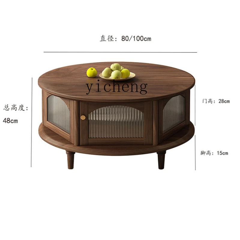 

XL Solid Wood Side Table Log round Coffee Table Nordic Style Living Room Combination Furniture