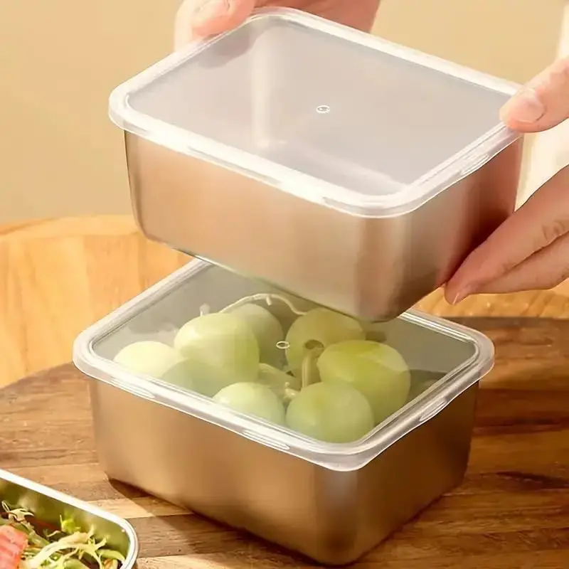 Stainless Steel Reusable Food Storage Containers with Lids - Set of 4