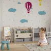 Qaba Kids Toy Storage with 4 Storage Boxes, Bookshelves, Cream White 1