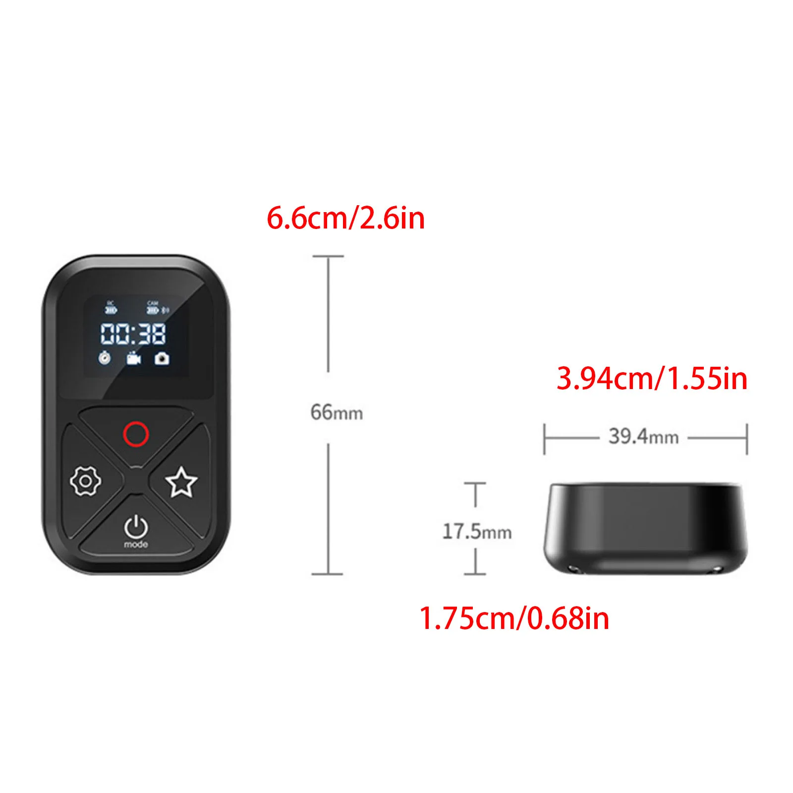 ABS+TPU Bluetooth Remote Controller With Cable For GoPro hero 10 9 8 Max Camera 80M Wireless Control Action Camera
