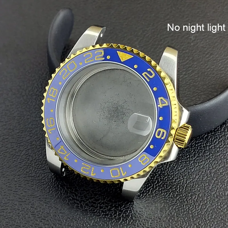 40MM Sapphire Glass GMT Bidirectional Rotation Watch Case with Accessories