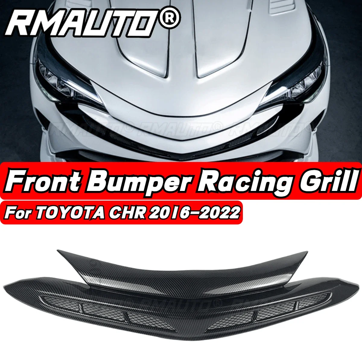 Chr Racing Grill Car Paraurti Anteriore Griglia Sport Racing Grill Mesh Grill Per Toyota Chr C-Hr 2016-2022 Accessori Auto Kit Carrozzeria