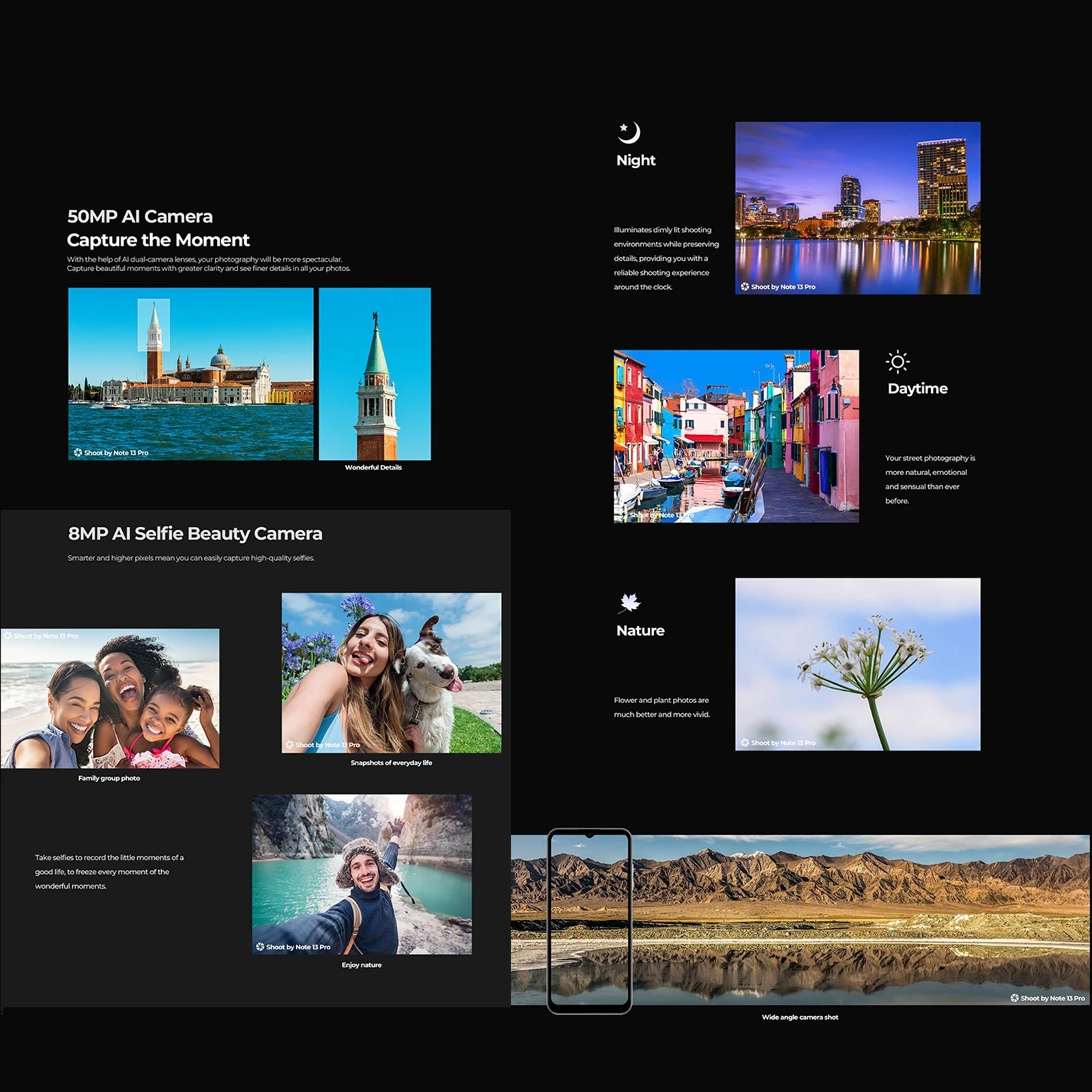 HOTWAV Note 13 Pro 8GB+256GB  6.6'' Android 13 5160mAh 18W Charging 50MP Camera UMS9230 T606 Octa Core 4G NFC Cellphone