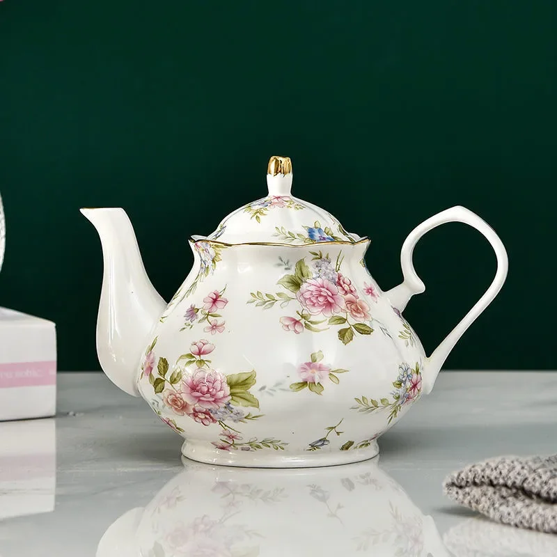 400ML European Bone China Teapot English Afternoon Tea Set Teapot High-Grade Porcelain Coffee Pot Heat Resistant Kettle Pot