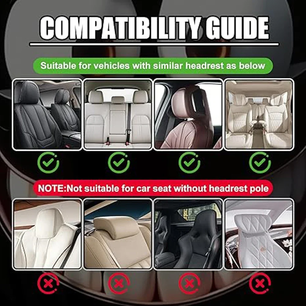 Panda Pattern Double-Sided Car Headrest Protector - Stylish Auto Interior Decor Accessory