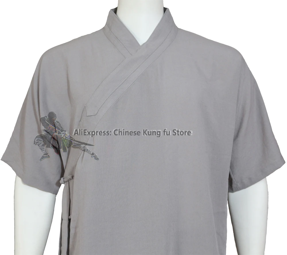 Shortsleeves Shaolin Monk Uniform Martial arts Tai chi Suit Wushu Wing Chun Clothing Meditation Clothes 25 Colors